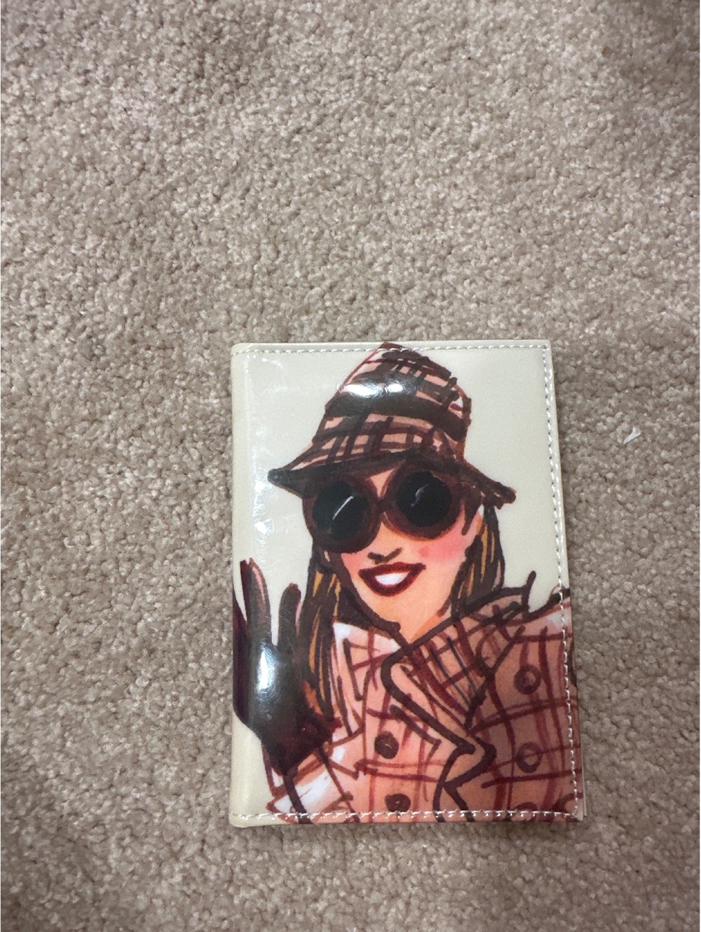 (2)Izak London Passport Holder with Stylish Woman Illustration